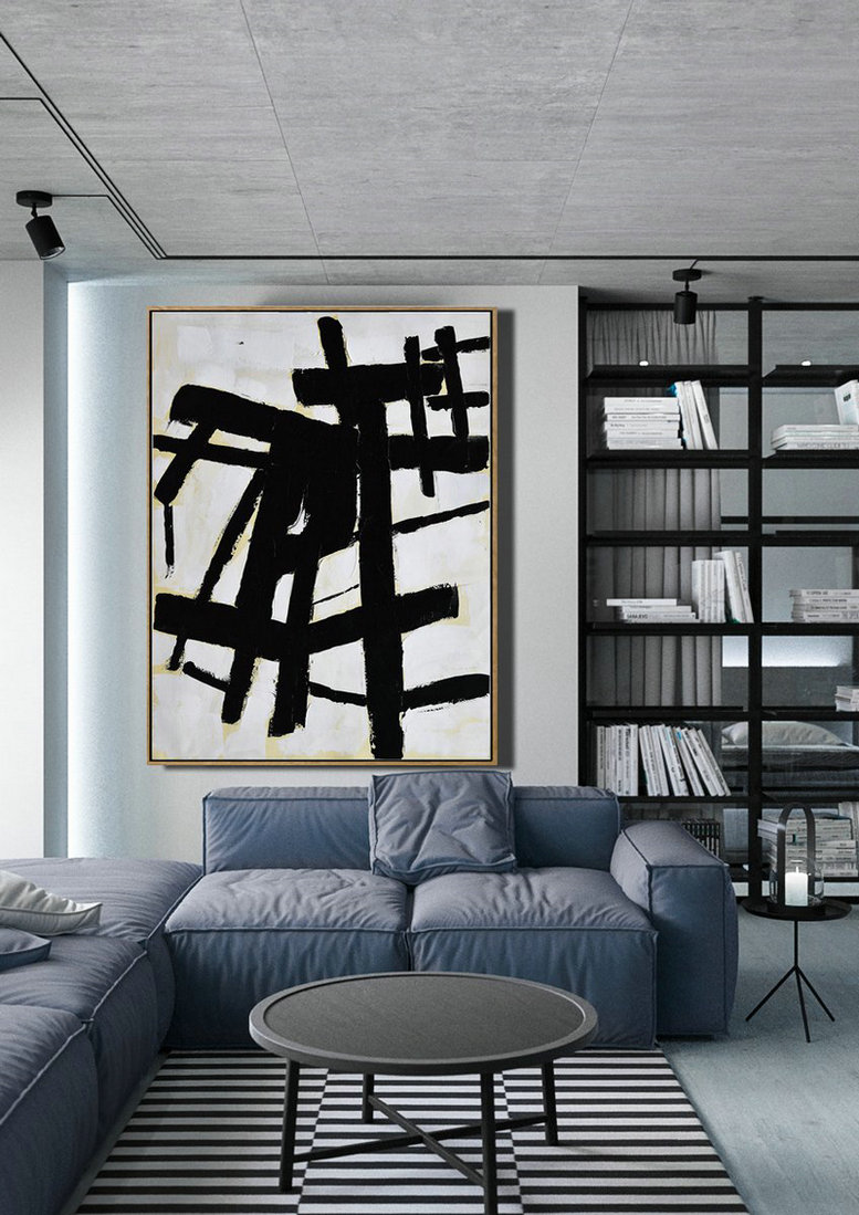 Oversized Canvas Art On Canvas,Minimalist Painting On Canvas, Palette Knife Vertical Minimal Art - Extra Large Paintings